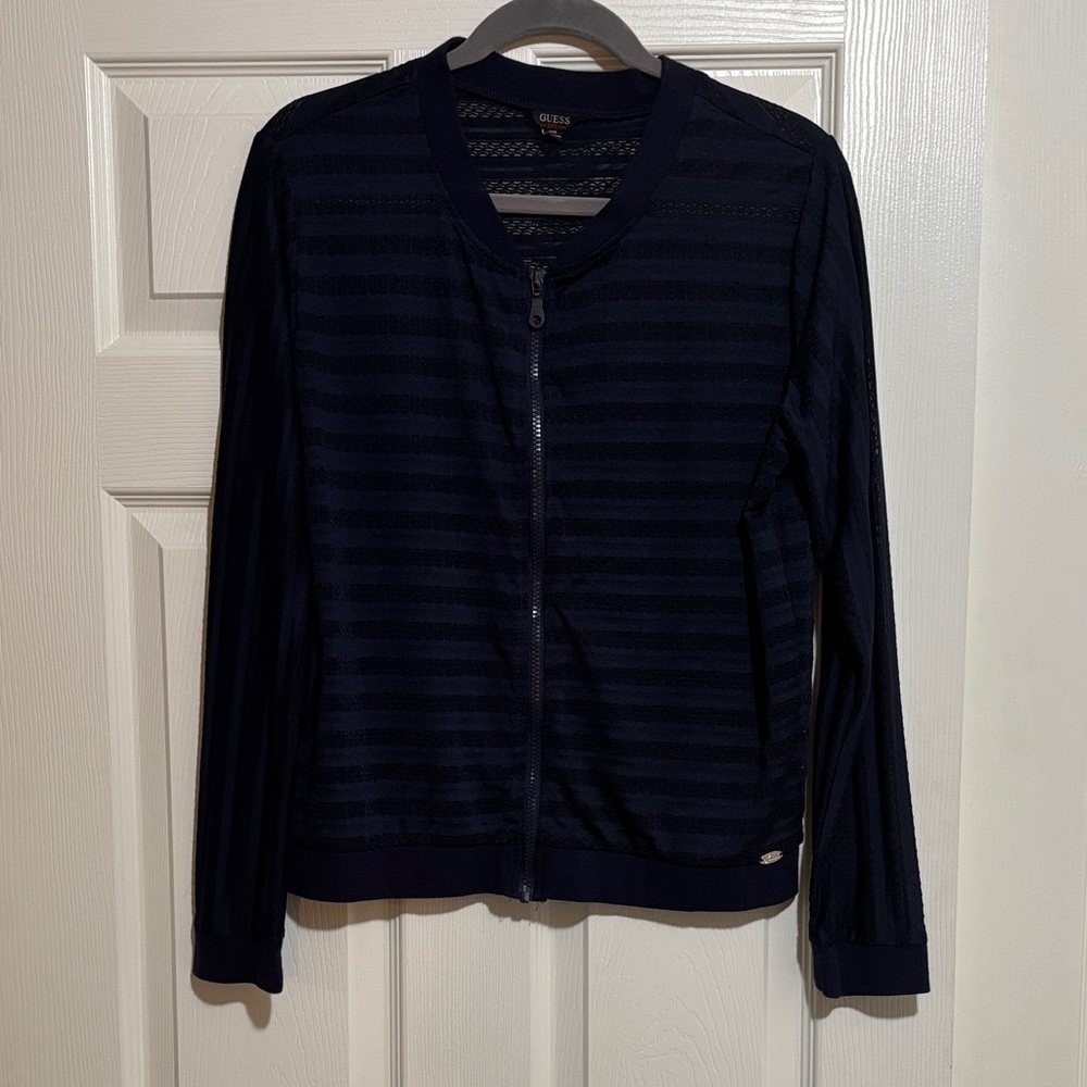 Guess Navy Blue Zip-Up Jacket